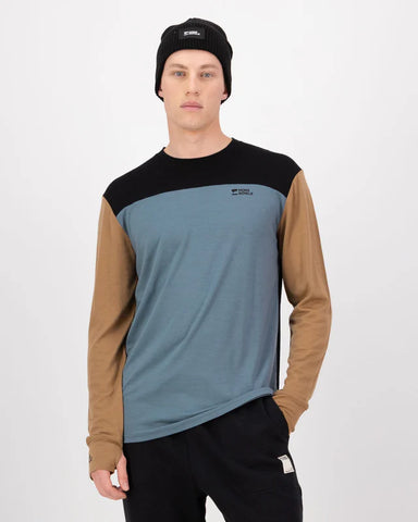 MONS Royale Yotei LS Skiundertrøje – Goblin Blue / Toffee