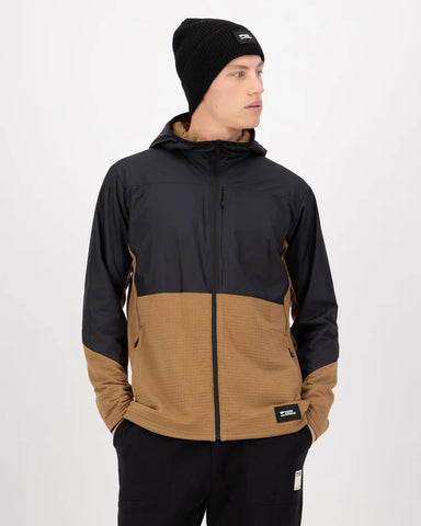 Mons Royale Offgrid Merino Fleece Wind Jacket – Black / Toffee