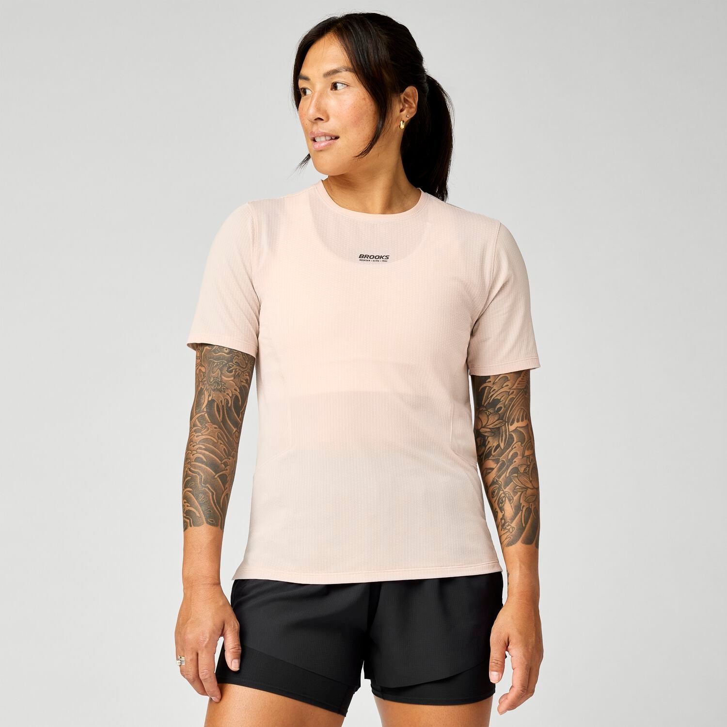 Brooks High Point Short Sleeve 2.0 - Dame - Rose Dust
