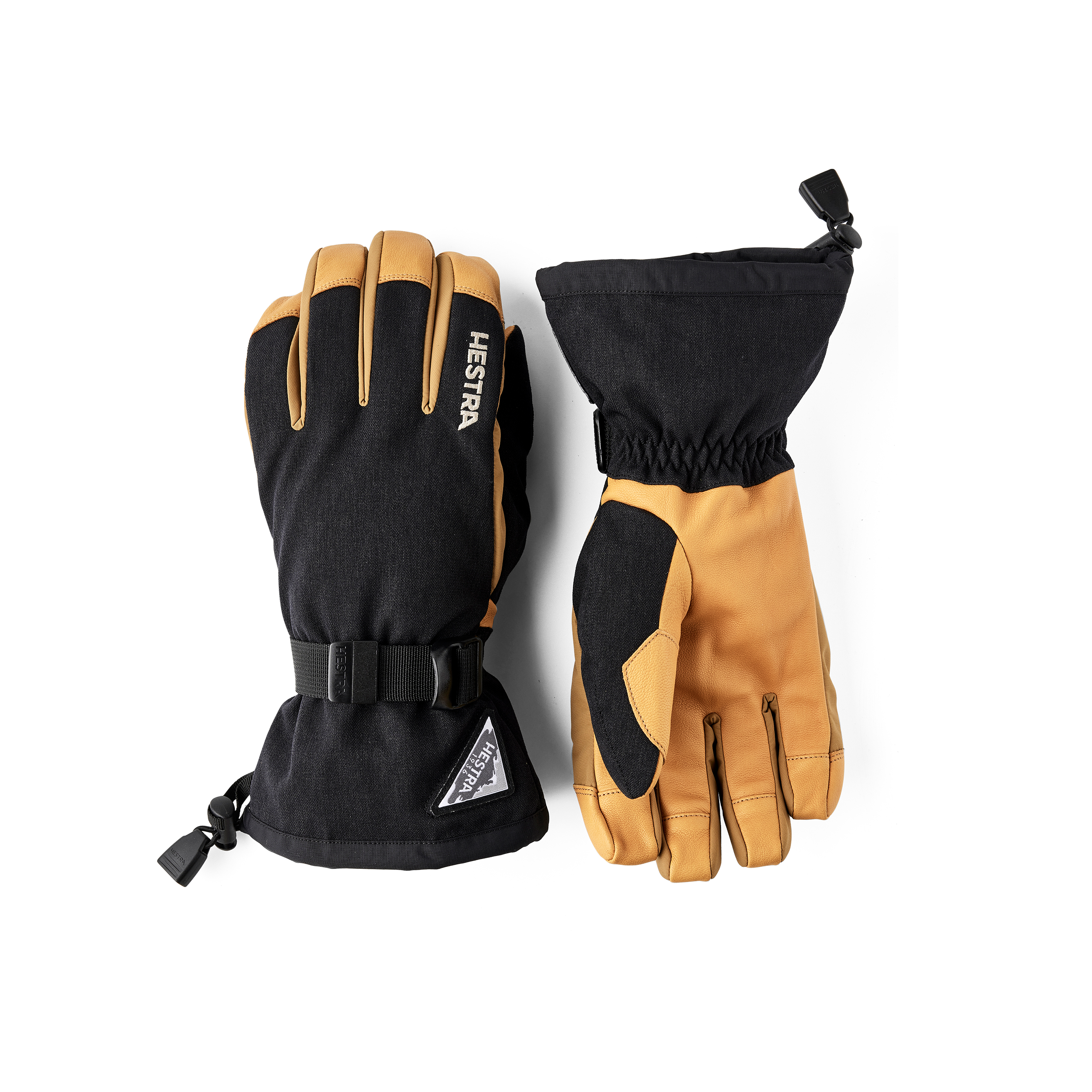 Hestra Powder Gauntlet - 5 finger Black / Natural brown