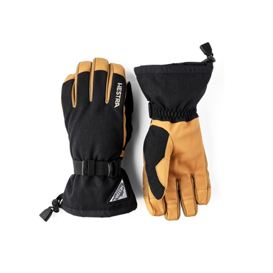 Hestra Powder Gauntlet - 5 finger Black / Natural brown