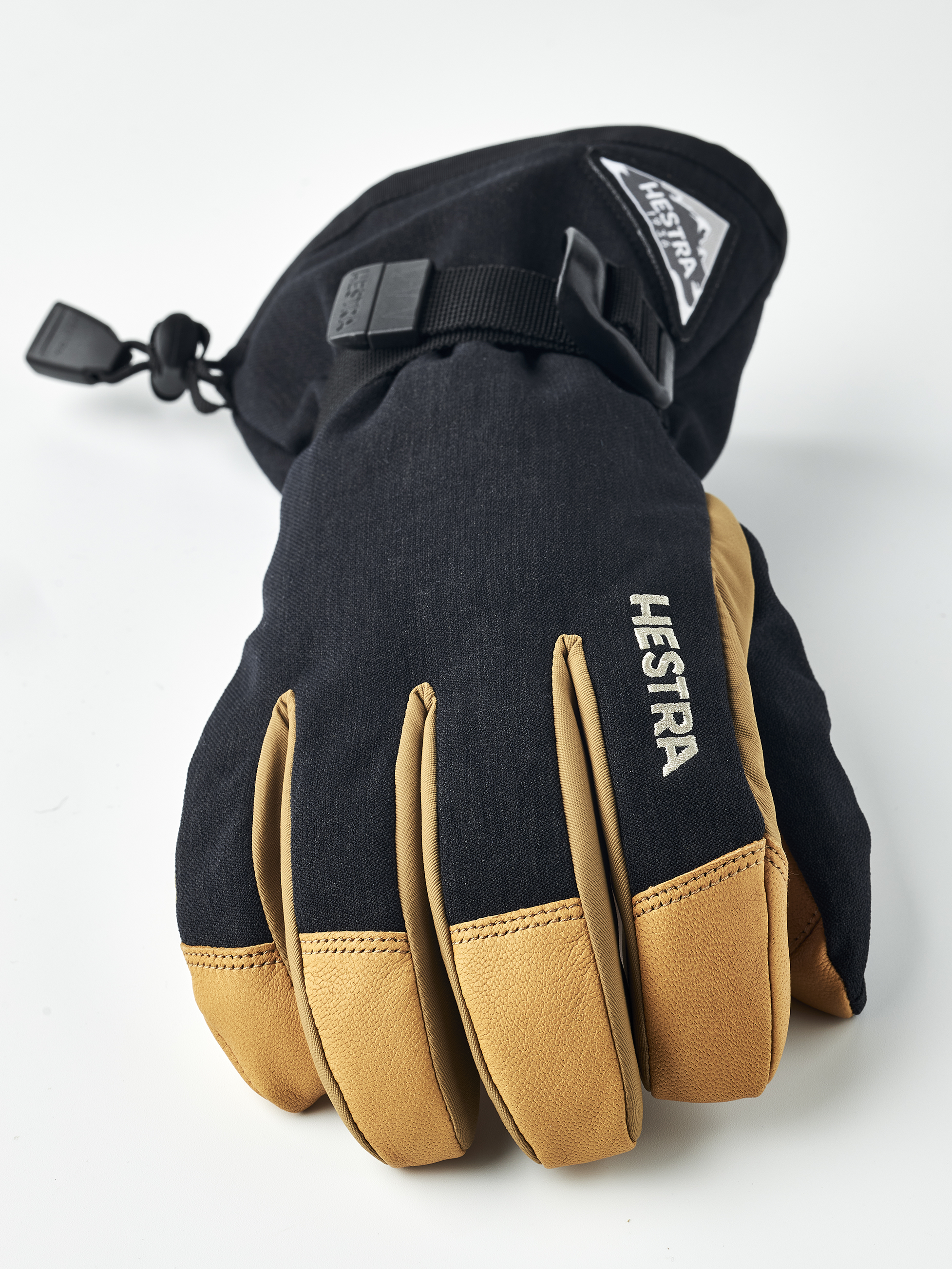 Hestra Powder Gauntlet - 5 finger Black / Natural brown