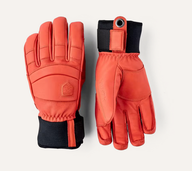 Leather Hestra Fall Line - 5 finger Men – Flame Red / Flame Red