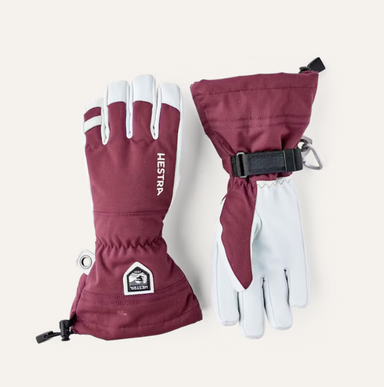 Hestra Army Leather Heli Ski 5-Finger Skihandsker – Bordeaux
