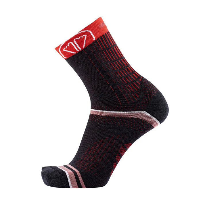 SIDAS WINTER RUN SOCKS – BLACK/RED (UNISEX)
